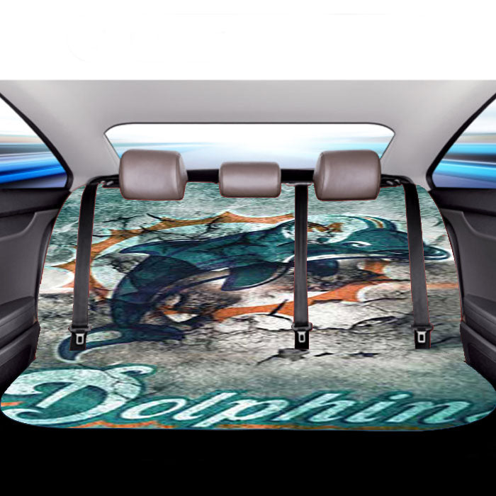 Miami Dolphins Peeling Car Back Rear Seat Covers