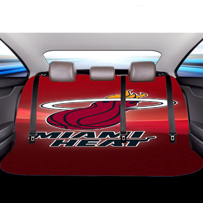 Miami Heat Nba Logo Wallpaper Car Back Rear Seat Covers