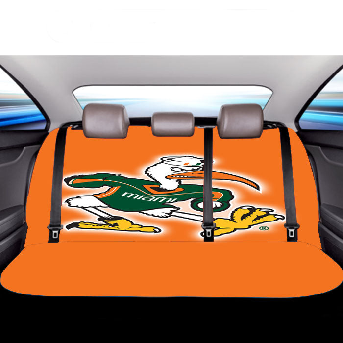 Miami Hurricanes Logo Car Back Rear Seat Covers