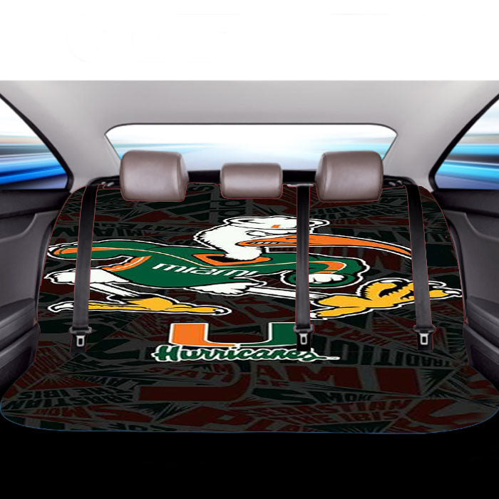 Miami Hurricanes Um Football Car Back Rear Seat Covers