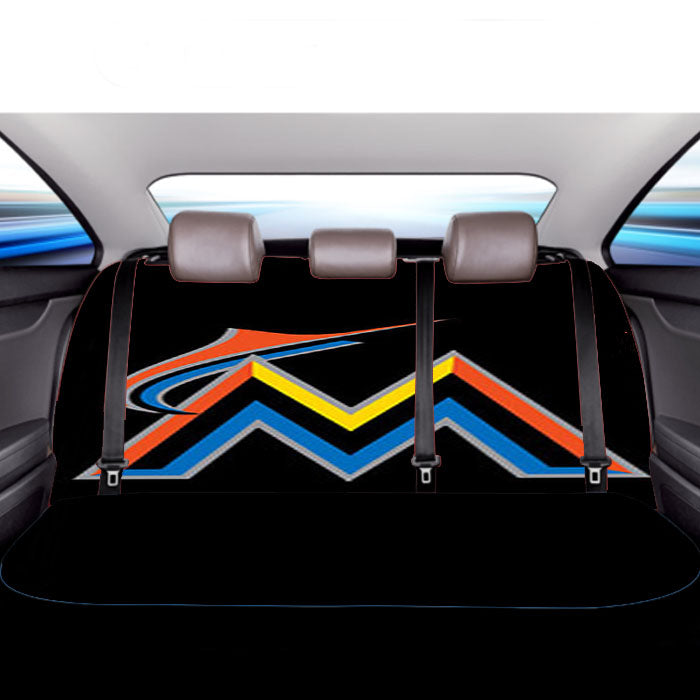 Miami Marlins Baseball Logo Black Car Back Rear Seat Covers