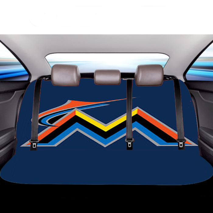 Miami Marlins Baseball Logo Blue Car Back Rear Seat Covers