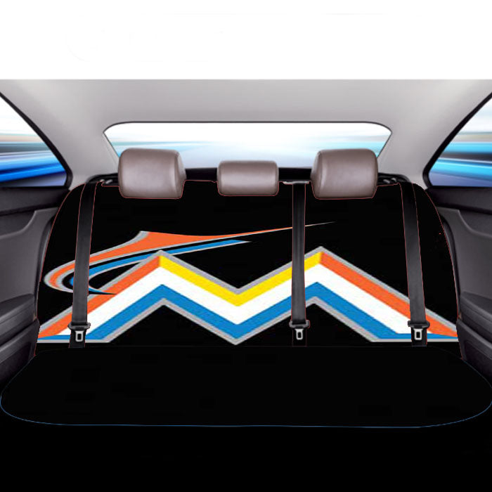 Miami Marlins Logo On Blk Car Back Rear Seat Covers
