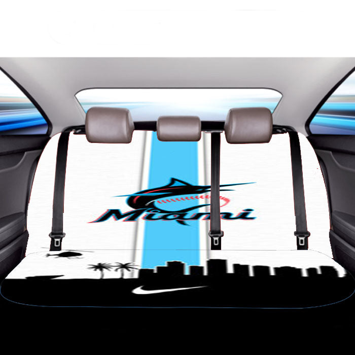 Miami Marlins Mlb Car Back Rear Seat Covers