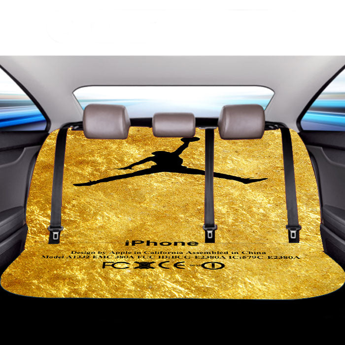 Michael Jordan Golden Gold Pattern Car Back Rear Seat Covers