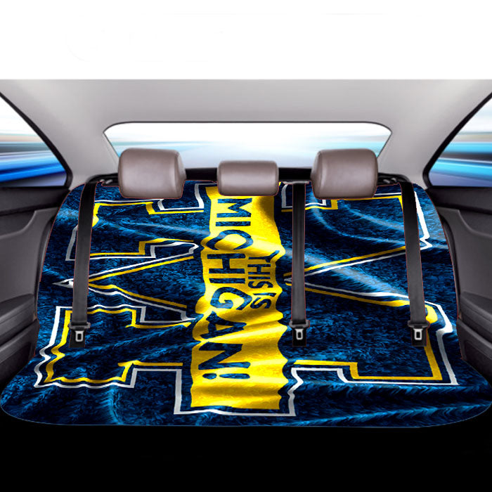 Michigan Flag Art Blue Car Back Rear Seat Covers