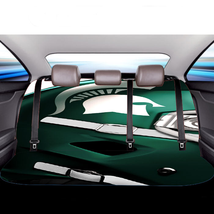 Michigan State Helmet Car Back Rear Seat Covers