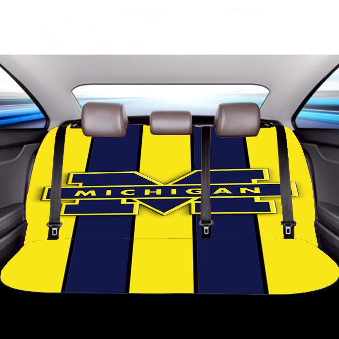 Michigan University Wolverines Stripe Logo Car Back Rear Seat Covers