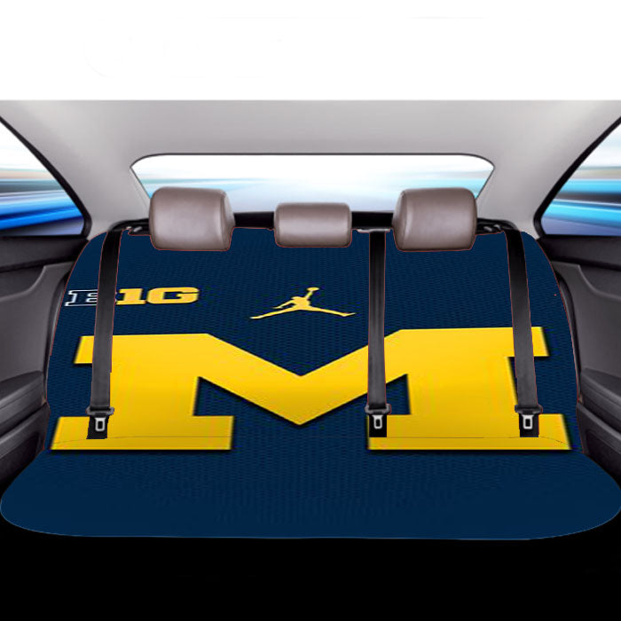 Michigan Wolverines Blue Logo Car Back Rear Seat Covers