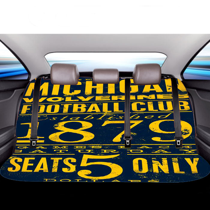Michigan Wolverines Football Club Art Font Car Back Rear Seat Covers