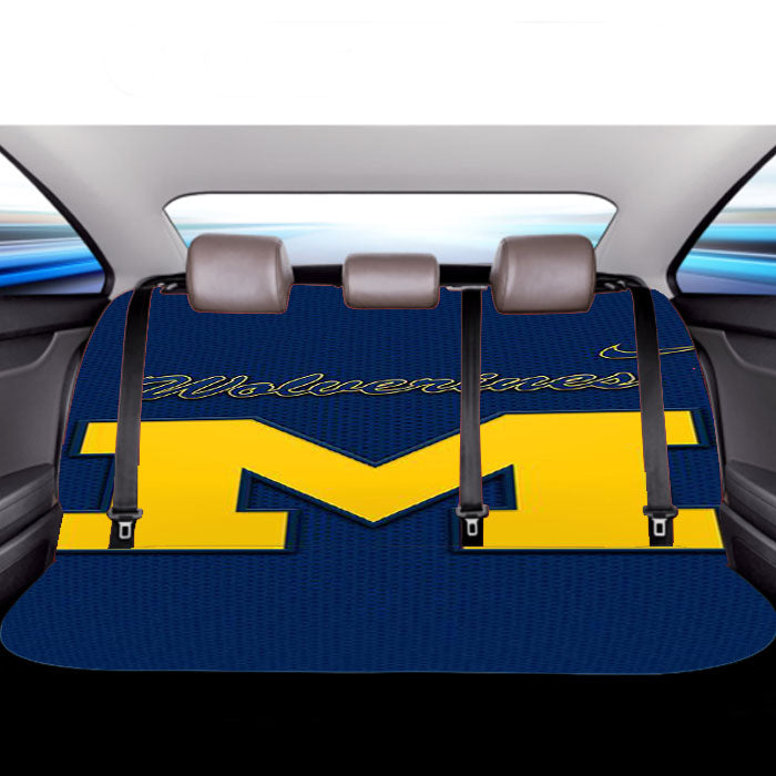 Michigan Wolverines Go Blue Car Back Rear Seat Covers
