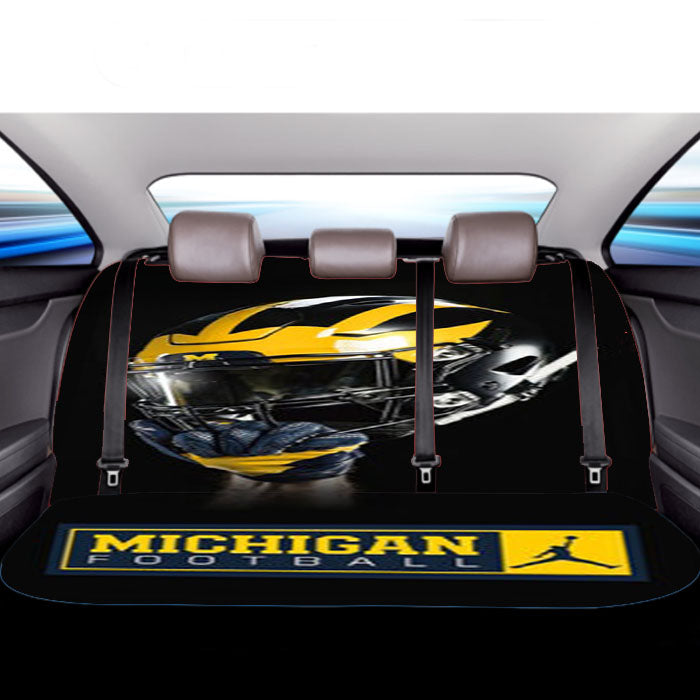 Michigan Wolverines Helmet 2 Car Back Rear Seat Covers