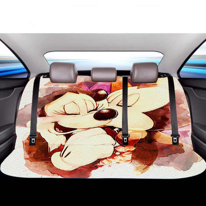 Mickey And Minnie Mouse Watercolour Car Back Rear Seat Covers