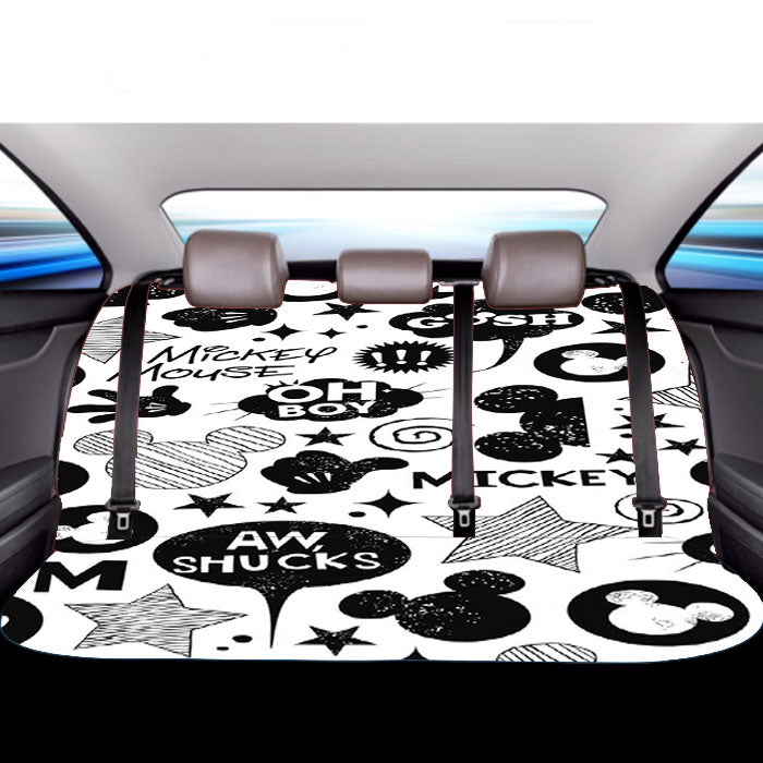 Mickey Mouse Black White Car Back Rear Seat Covers