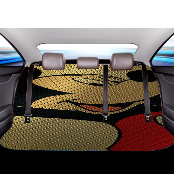 Mickey Mouse Gold Texture Car Back Rear Seat Covers