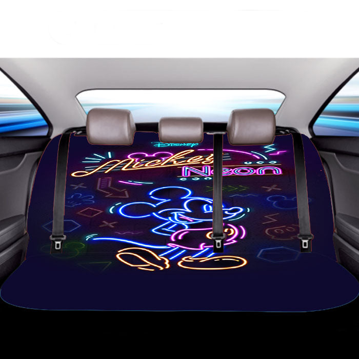 Mickey Mouse Neon Wallpaper Car Back Rear Seat Covers