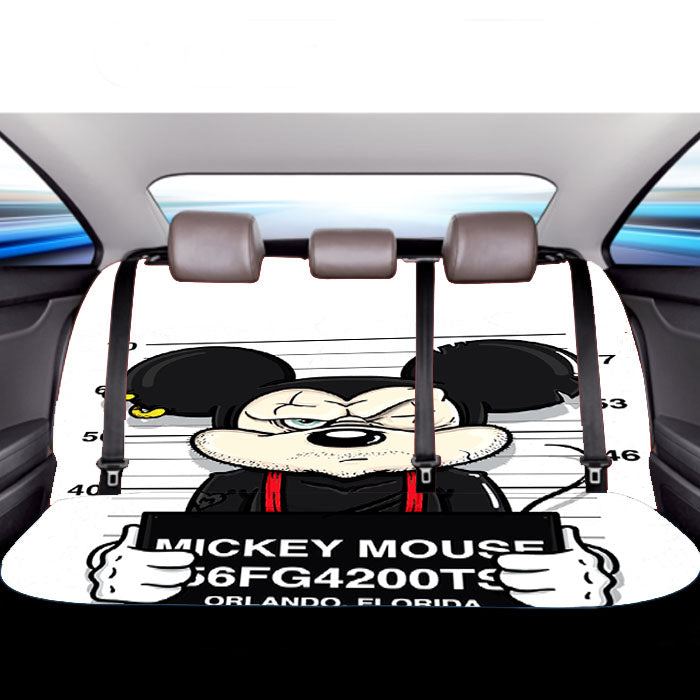 Mickey Mouse On Jail Car Back Rear Seat Covers