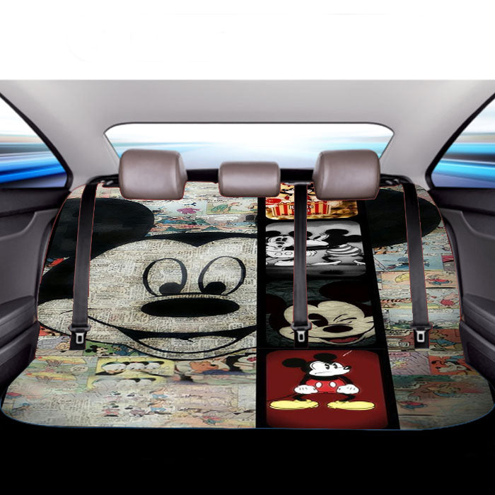 Mickey Mouse Paper Car Back Rear Seat Covers