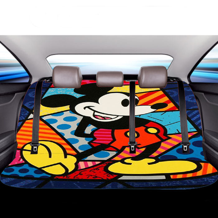 Mickey Mouse Romero Britto Car Back Rear Seat Covers