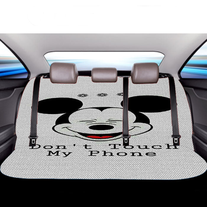 Mickey Mouse Saying Dont Touch My Car Back Rear Seat Covers