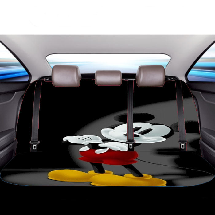 Mickey Mouse Spotlight Black Car Back Rear Seat Covers
