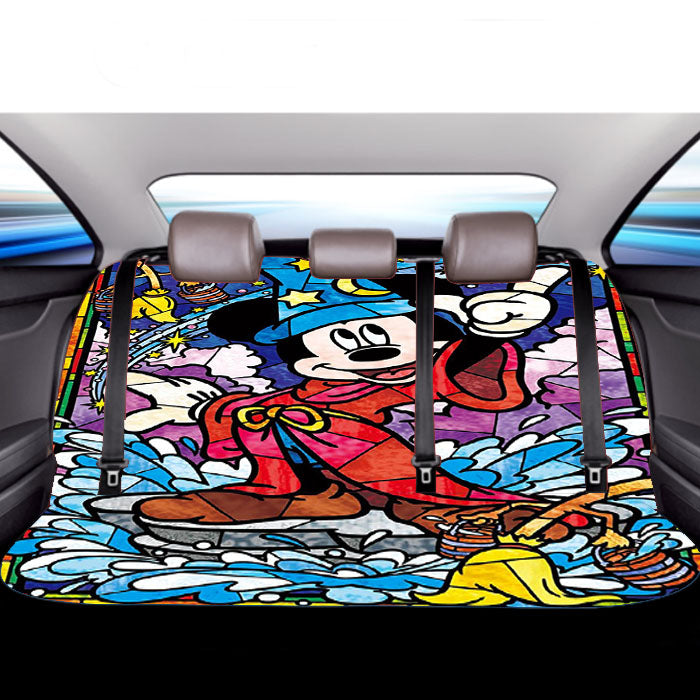 Mickey Mouse Stained Glass Car Back Rear Seat Covers
