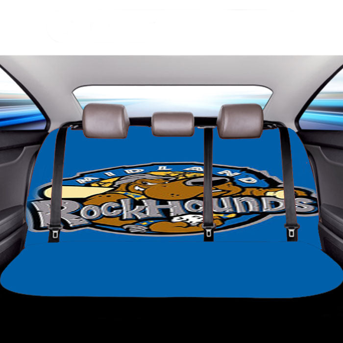 Miland Rock Hounds Baseball Logo Blue Car Back Rear Seat Covers