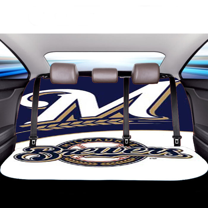 Milwaukee Brewers Blue Wht Car Back Rear Seat Covers