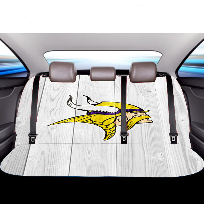 Minnesota Vikings Nfl Logo White Wood Car Back Rear Seat Covers