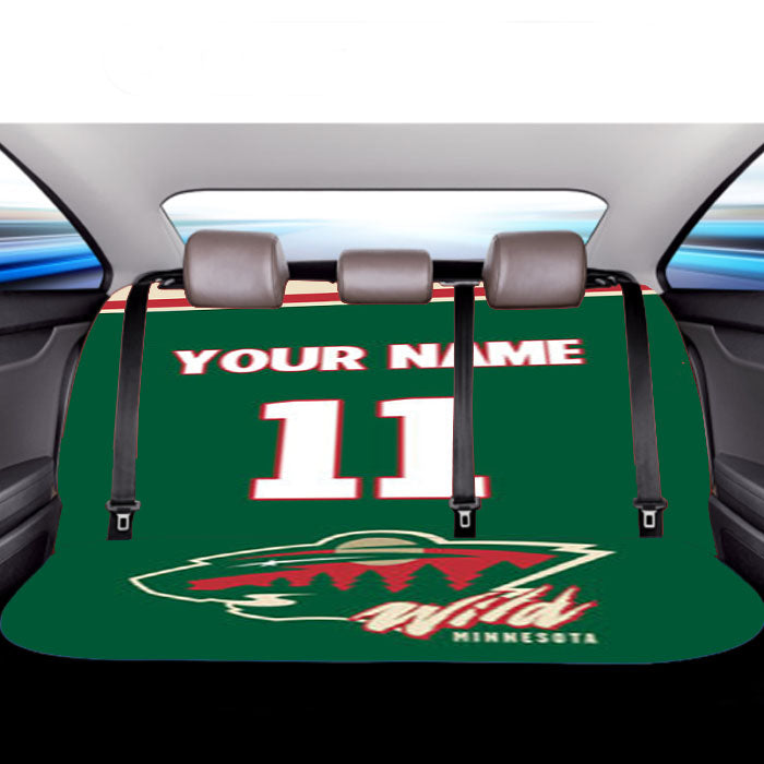Minnesota Wild Personalized Name Car Back Rear Seat Covers