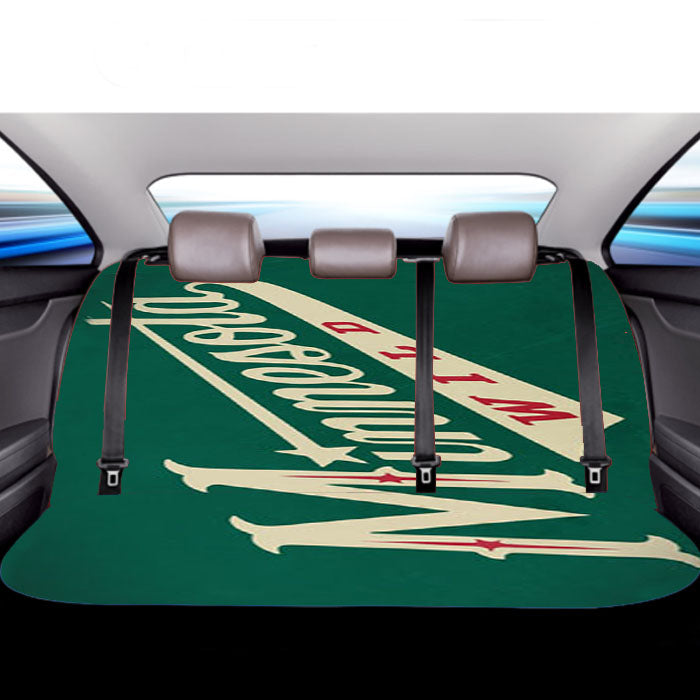 Minnesota Wild Text Car Back Rear Seat Covers