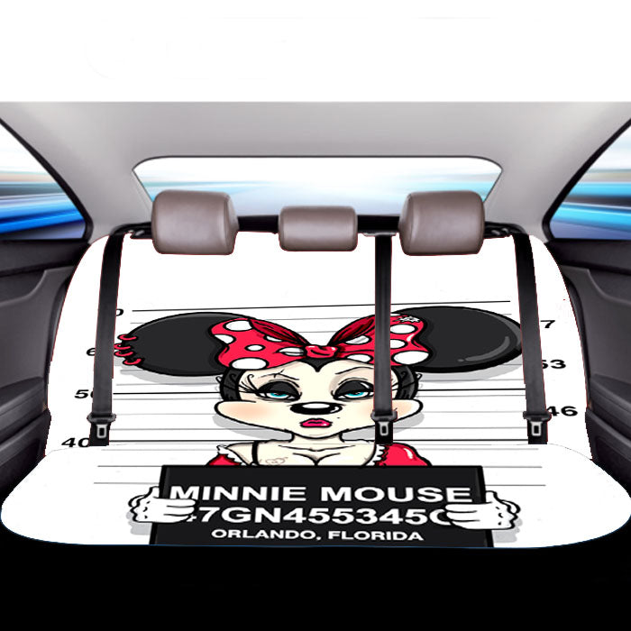 Minnie Mouse On Jail Car Back Rear Seat Covers