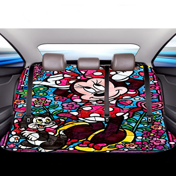 Minnie Mouse Stained Glass Car Back Rear Seat Covers