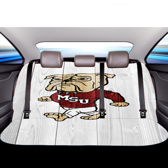 Mississippi University Logo White Wood Wallpaper Car Back Rear Seat Covers