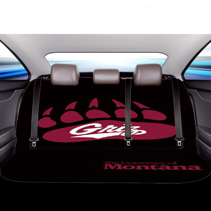 Montana Griz Logo On Blk Car Back Rear Seat Covers