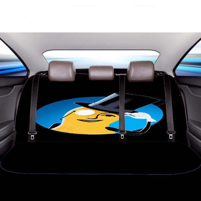 Mr Peanuts Cartoon On Black Car Back Rear Seat Covers