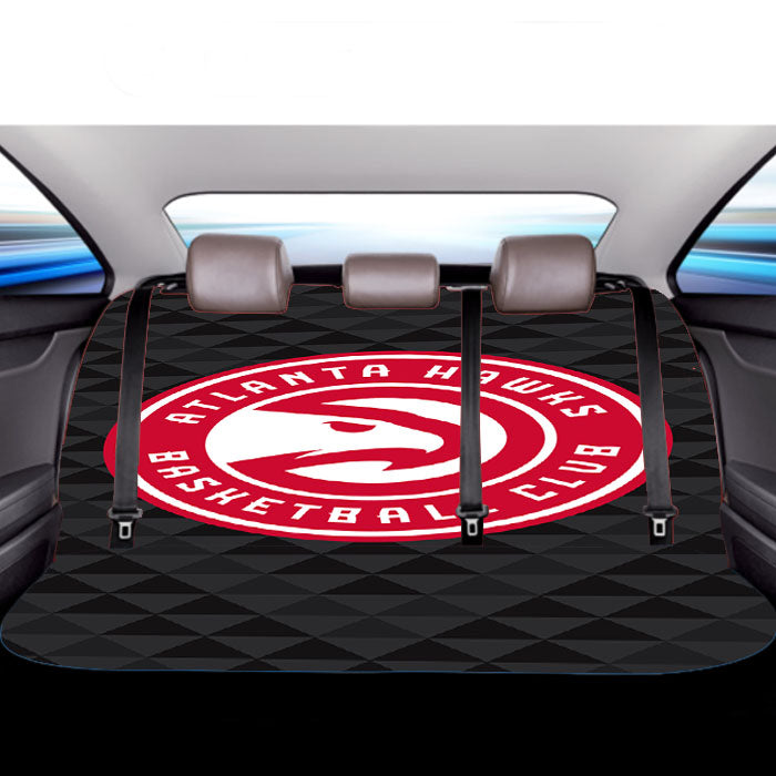 Nba Atlanta Hawks Logo Black Wallpapers Car Back Rear Seat Covers