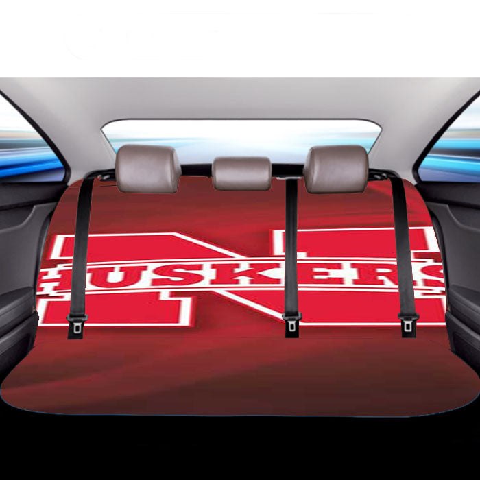 Nebraska Cornhuskers Red Swirls Car Back Rear Seat Covers