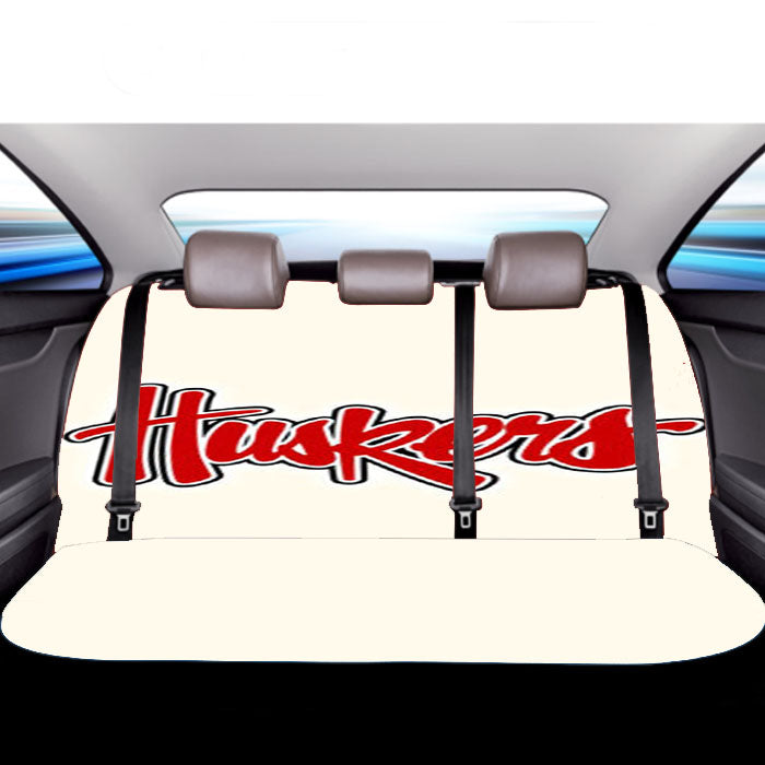 Nebraska Cornhuskers White Car Back Rear Seat Covers