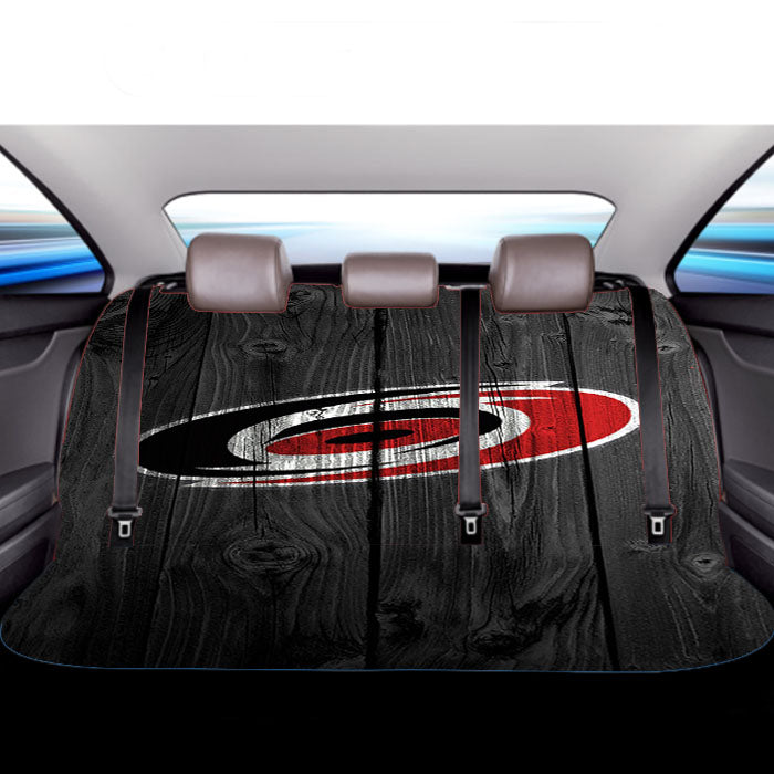 New Carolina Hurricanes Nhl Logo Dark Wood Wallpaper Car Back Rear Seat Covers