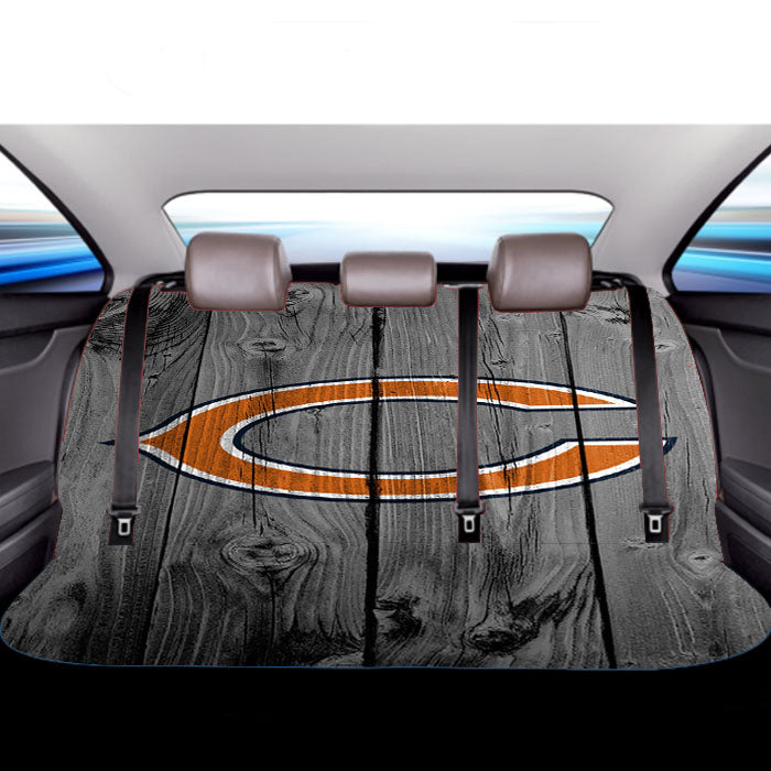 New Chicago Bears Nfl Logo Dark Wood Wallpaper Car Back Rear Seat Covers