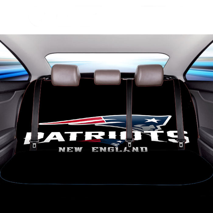 New England Patriots Logo Black Car Back Rear Seat Covers