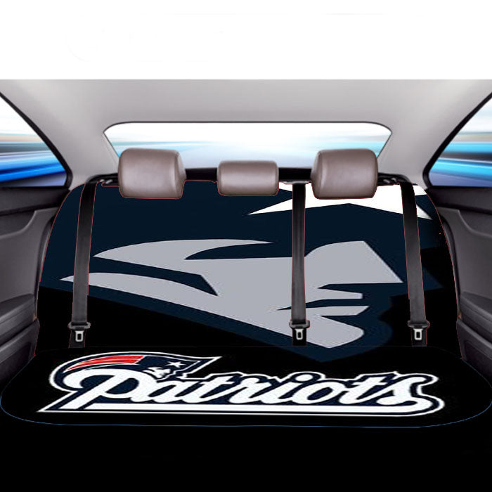 New England Patriots Logo Black Background Car Back Rear Seat Covers