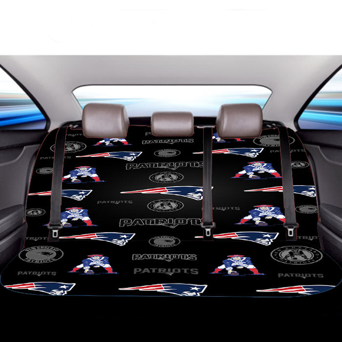 New England Patriots Logo Pattern Car Back Rear Seat Covers