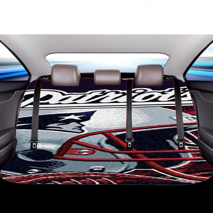 New England Patriots Rough Helmet Car Back Rear Seat Covers