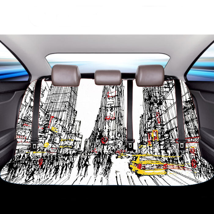 New York Art Car Back Rear Seat Covers