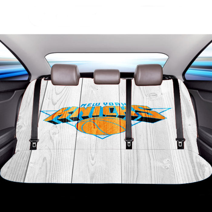 New York Knicks Nba Logo White Wood Wallpaper Car Back Rear Seat Covers