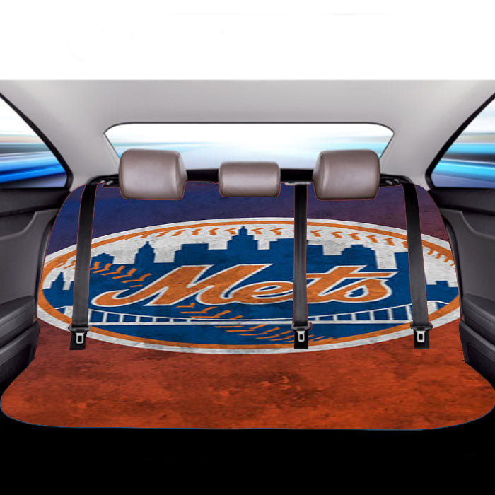 New York Mets Texture Car Back Rear Seat Covers