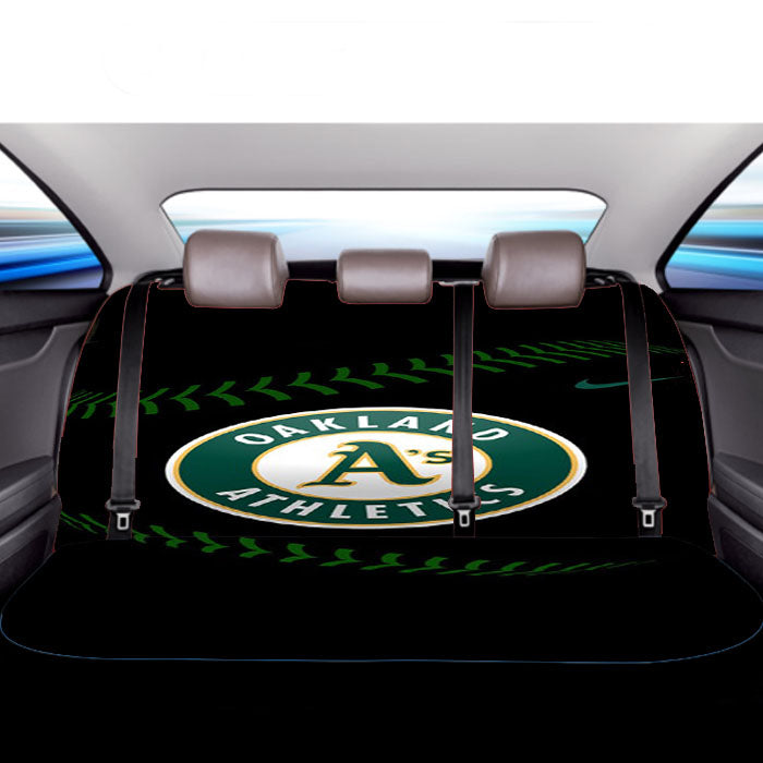 Oakland Athletics Mlb Black Car Back Rear Seat Covers
