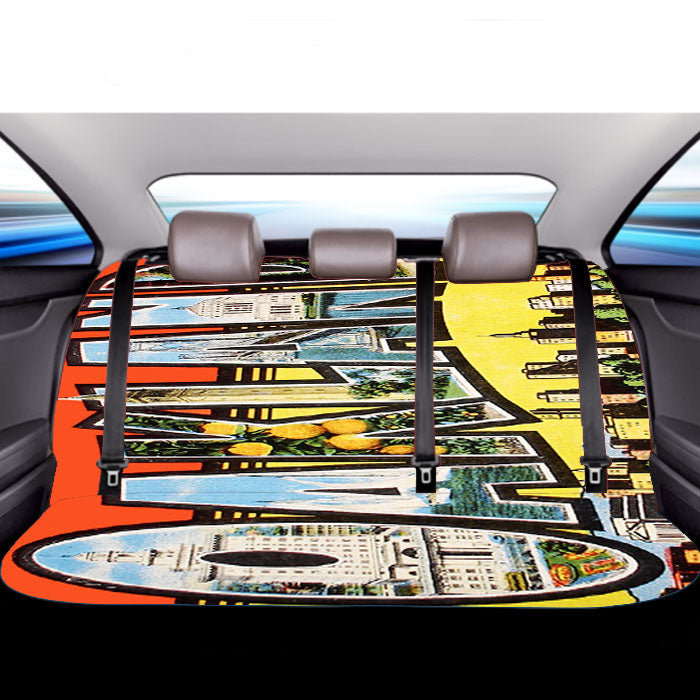 Oakland Postcard 2 Car Back Rear Seat Covers